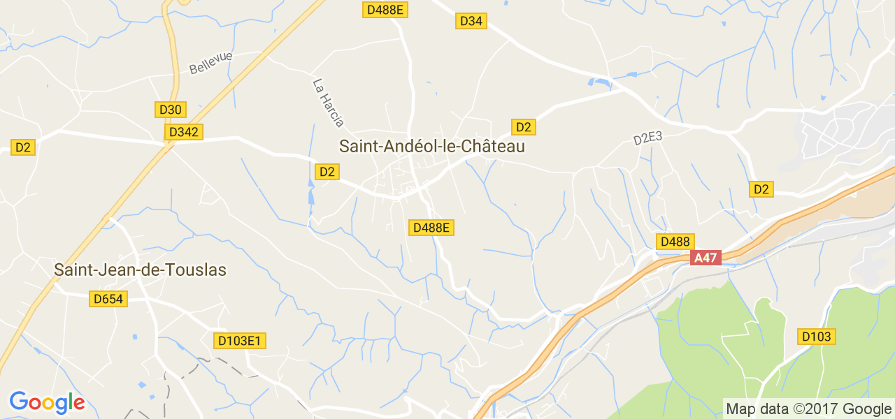 map de la ville de Saint-Andéol-le-Château