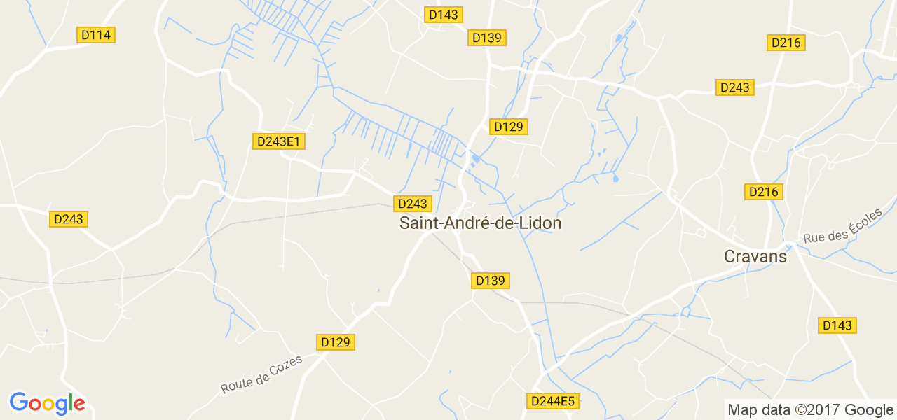 map de la ville de Saint-André-de-Lidon