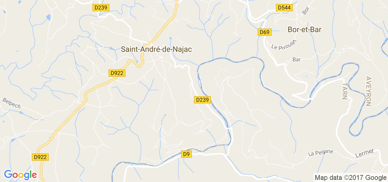 map de la ville de Saint-André-de-Najac