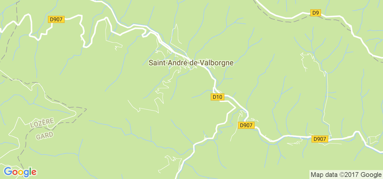 map de la ville de Saint-André-de-Valborgne