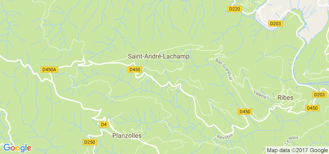 map de la ville de Saint-André-Lachamp