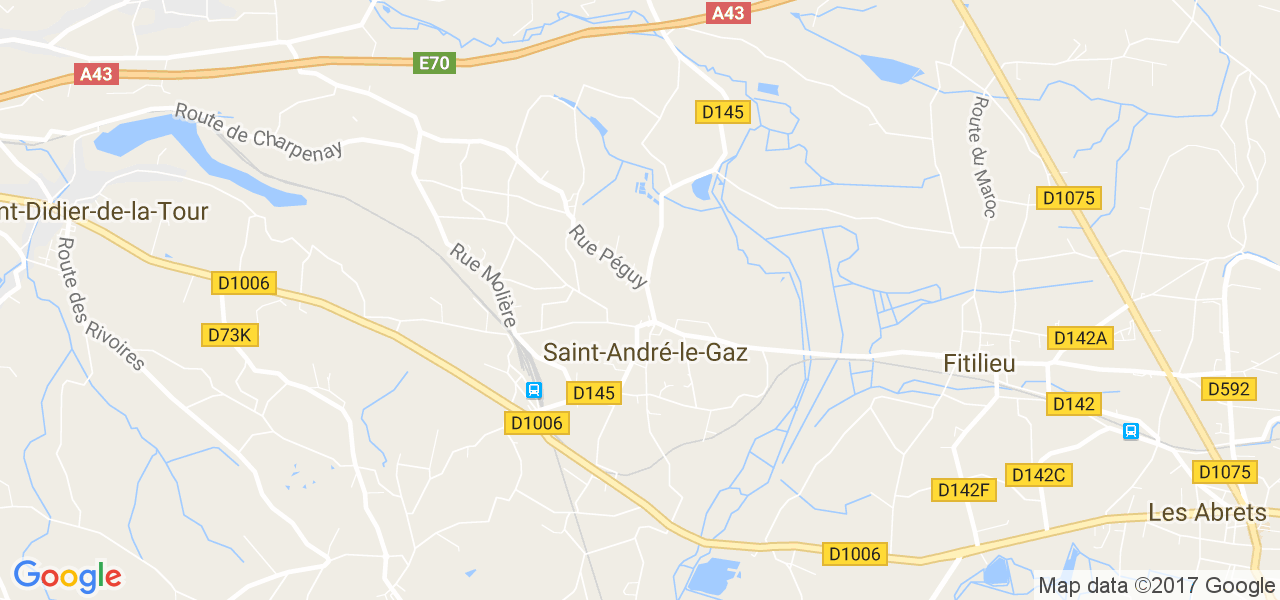 map de la ville de Saint-André-le-Gaz