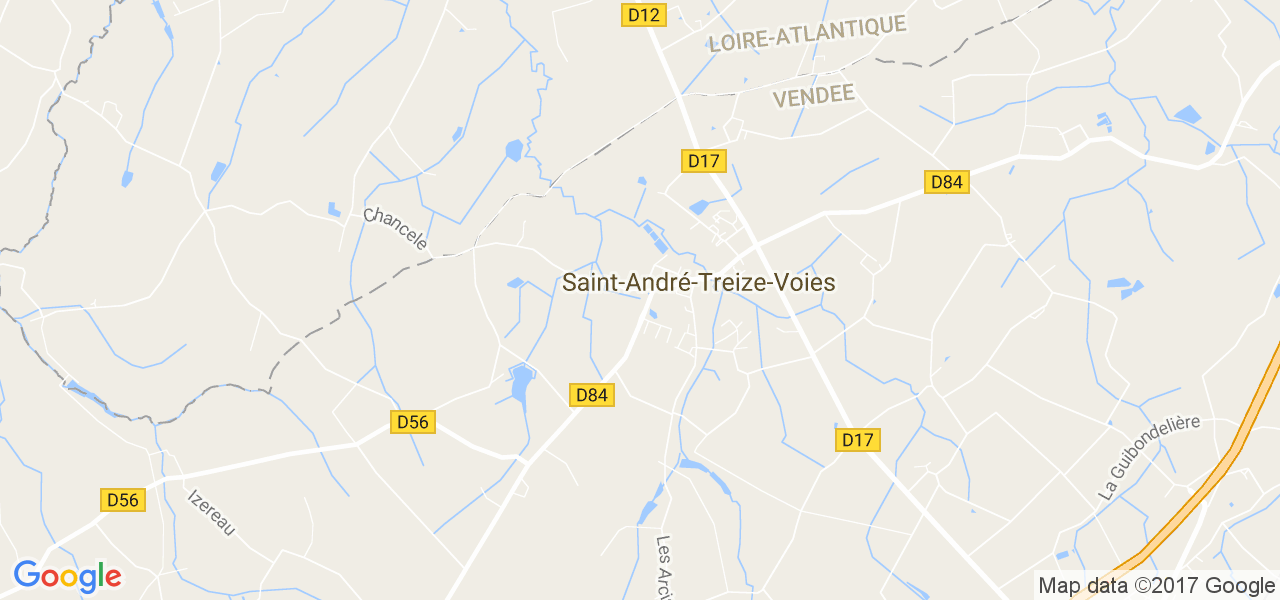 map de la ville de Saint-André-Treize-Voies