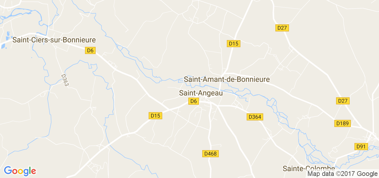 map de la ville de Saint-Angeau