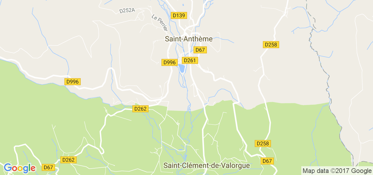 map de la ville de Saint-Anthème