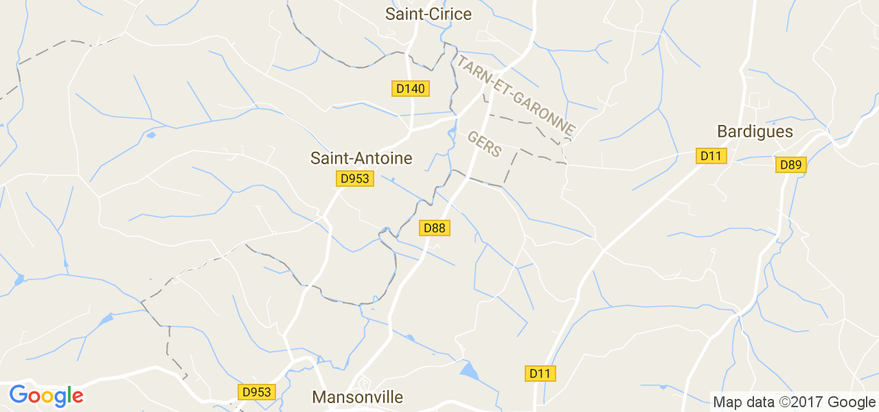 map de la ville de Saint-Antoine