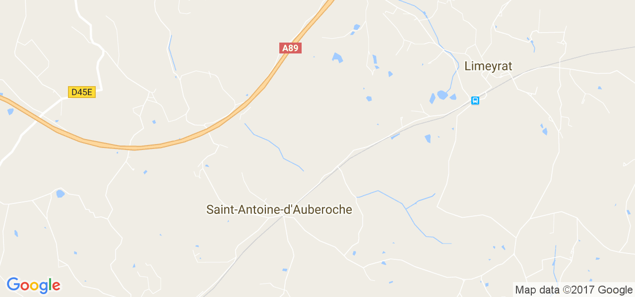 map de la ville de Saint-Antoine-d'Auberoche