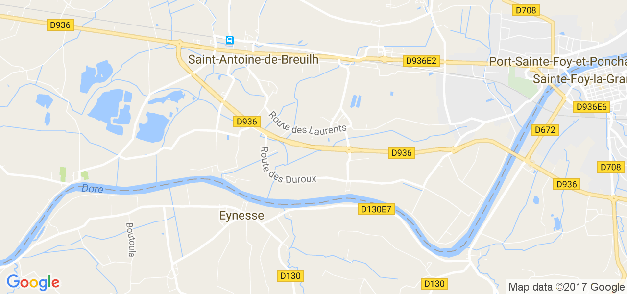 map de la ville de Saint-Antoine-de-Breuilh