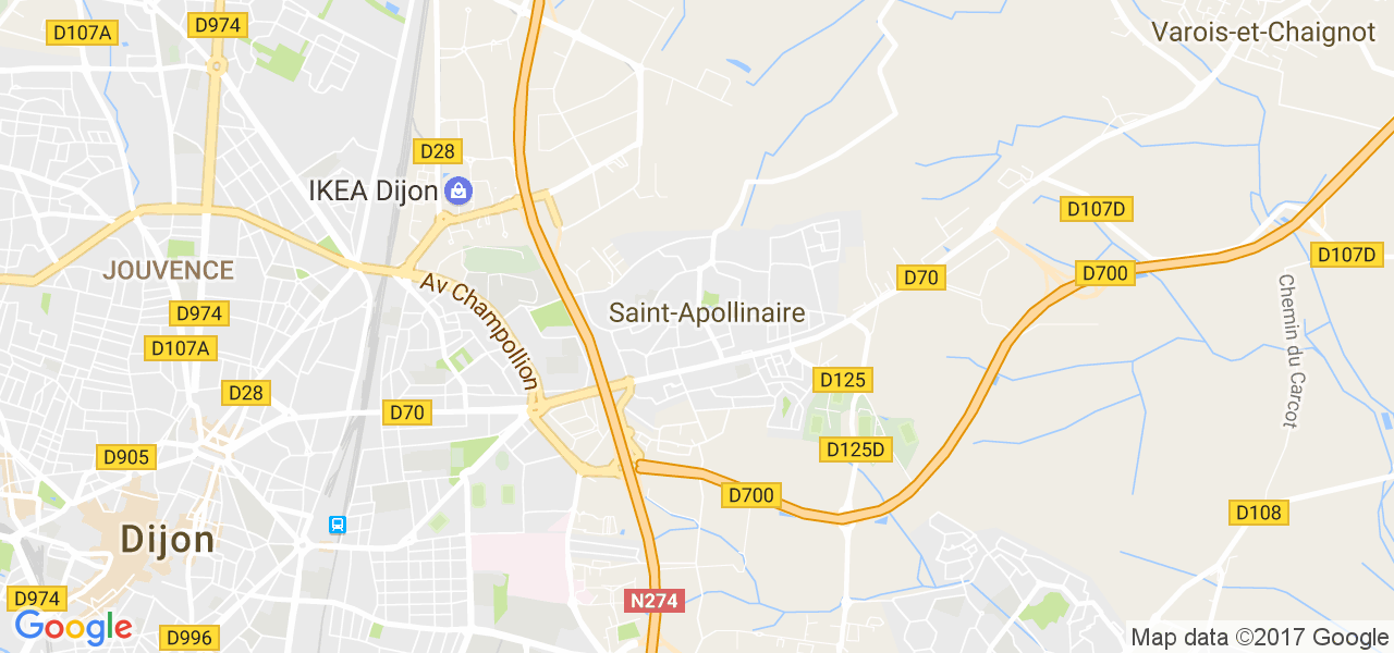 map de la ville de Saint-Apollinaire