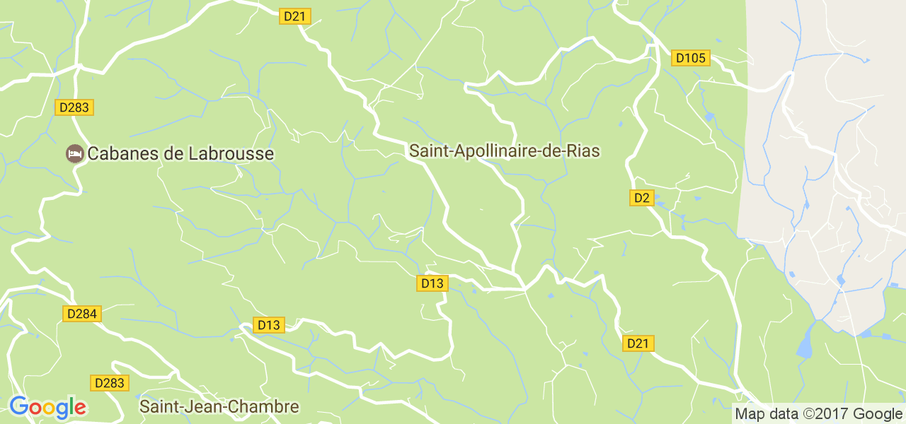 map de la ville de Saint-Apollinaire-de-Rias