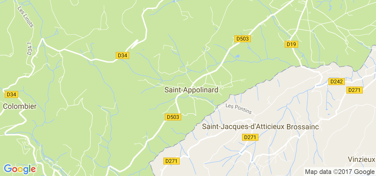 map de la ville de Saint-Appolinard