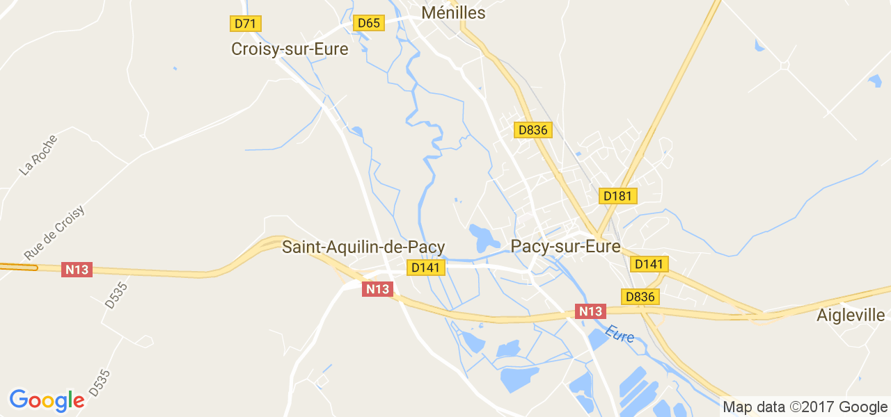 map de la ville de Saint-Aquilin-de-Pacy