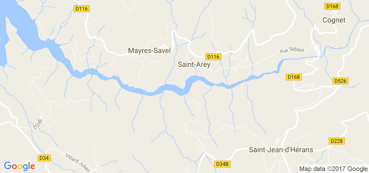 map de la ville de Saint-Arey