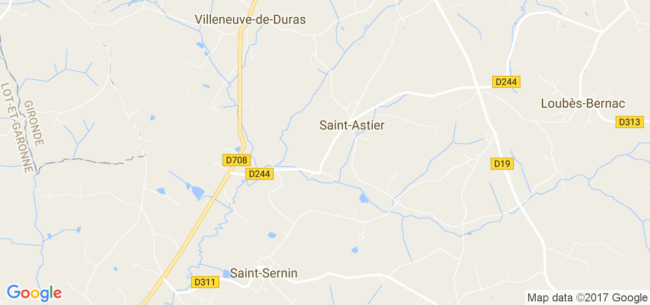 map de la ville de Saint-Astier