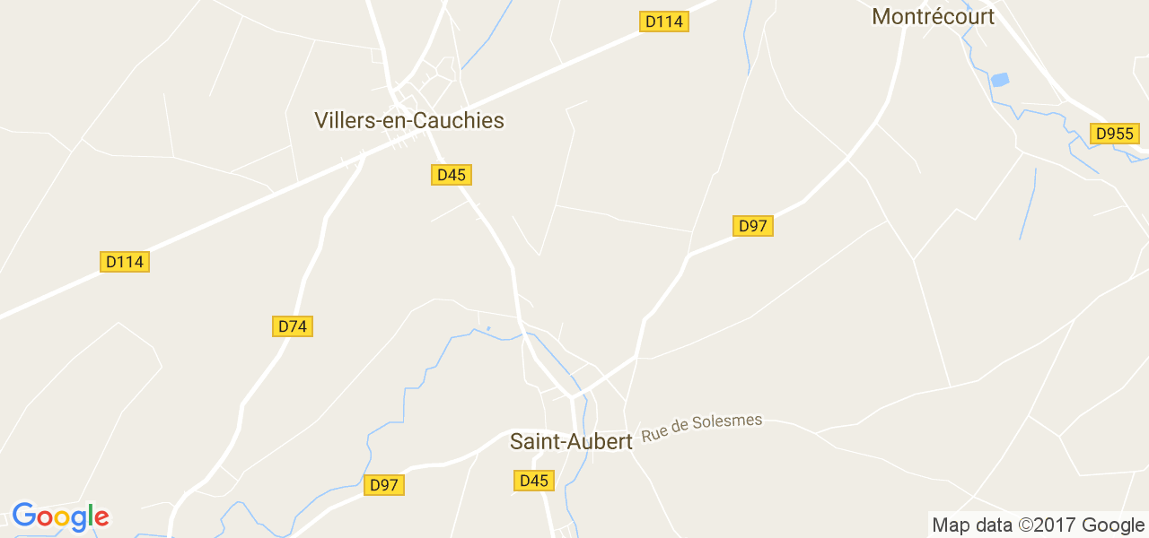 map de la ville de Saint-Aubert