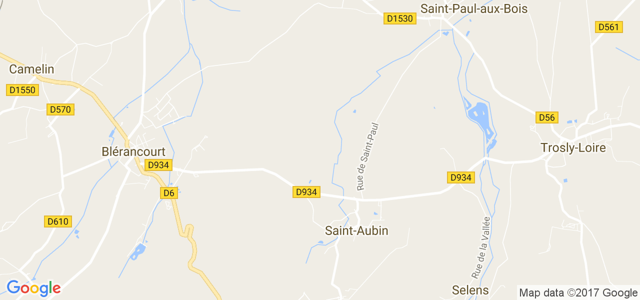 map de la ville de Saint-Aubin