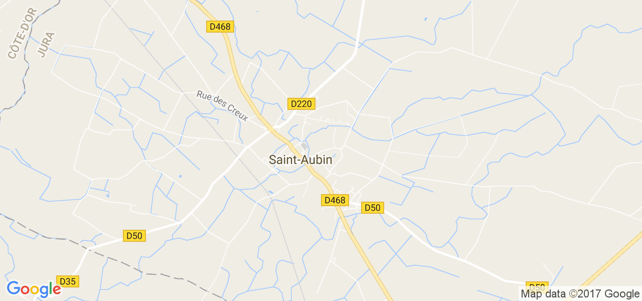 map de la ville de Saint-Aubin