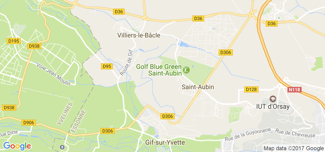 map de la ville de Saint-Aubin