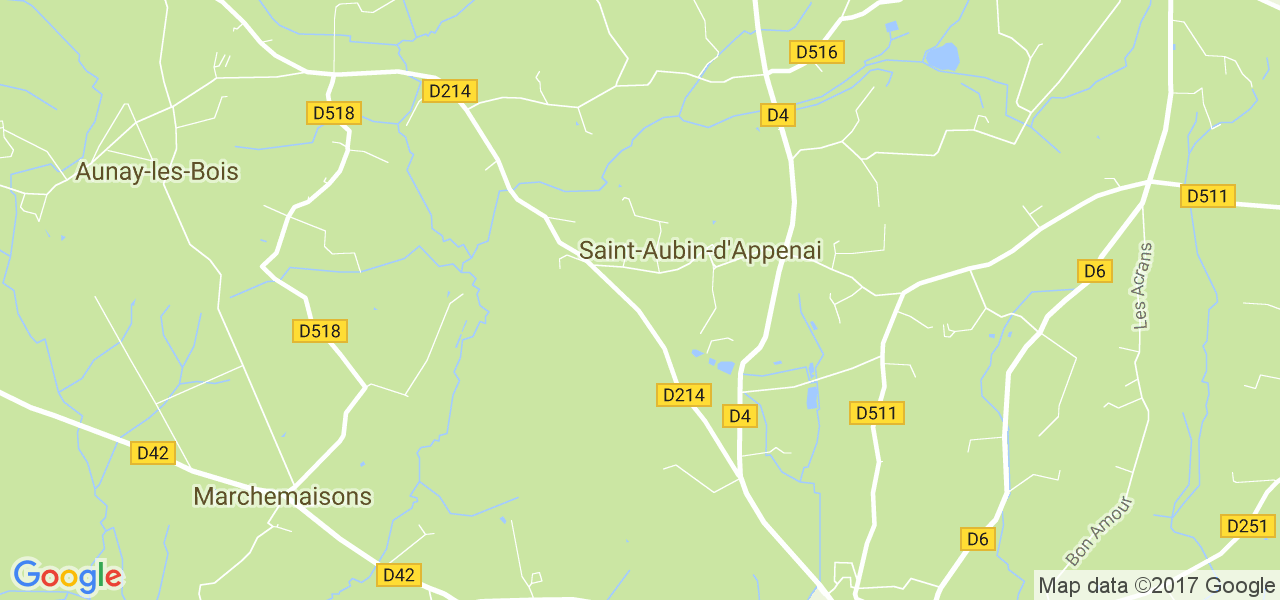 map de la ville de Saint-Aubin-d'Appenai