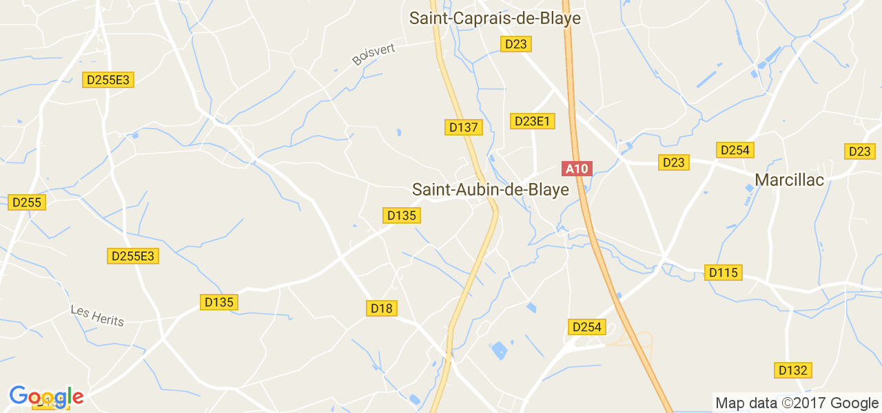 map de la ville de Saint-Aubin-de-Blaye