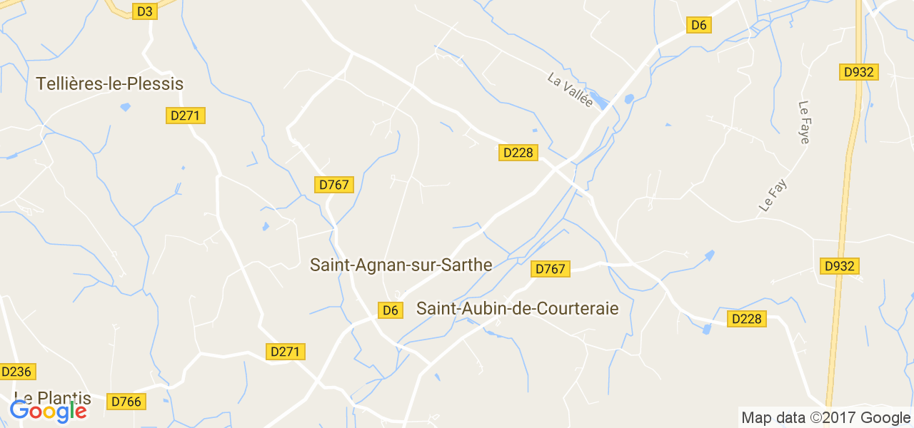 map de la ville de Saint-Aubin-de-Courteraie