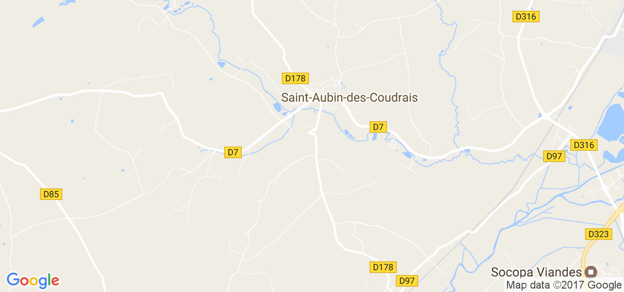 map de la ville de Saint-Aubin-des-Coudrais