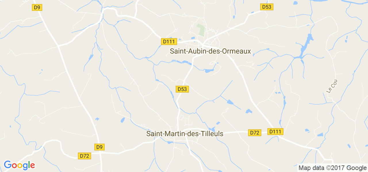 map de la ville de Saint-Aubin-des-Ormeaux