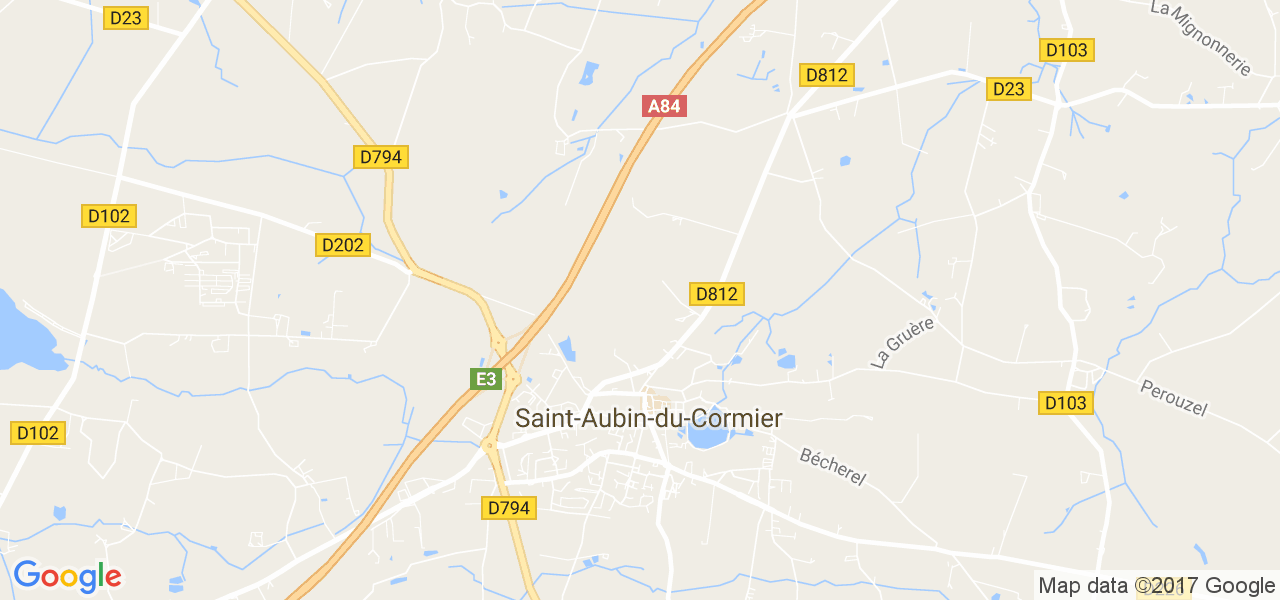 map de la ville de Saint-Aubin-du-Cormier
