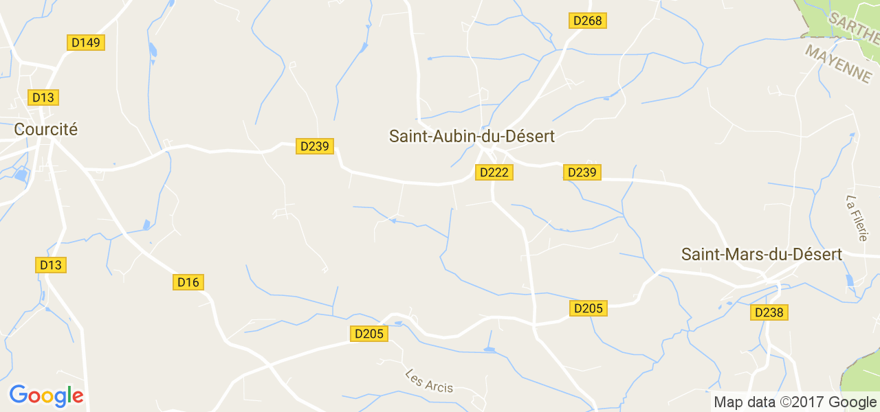 map de la ville de Saint-Aubin-du-Désert