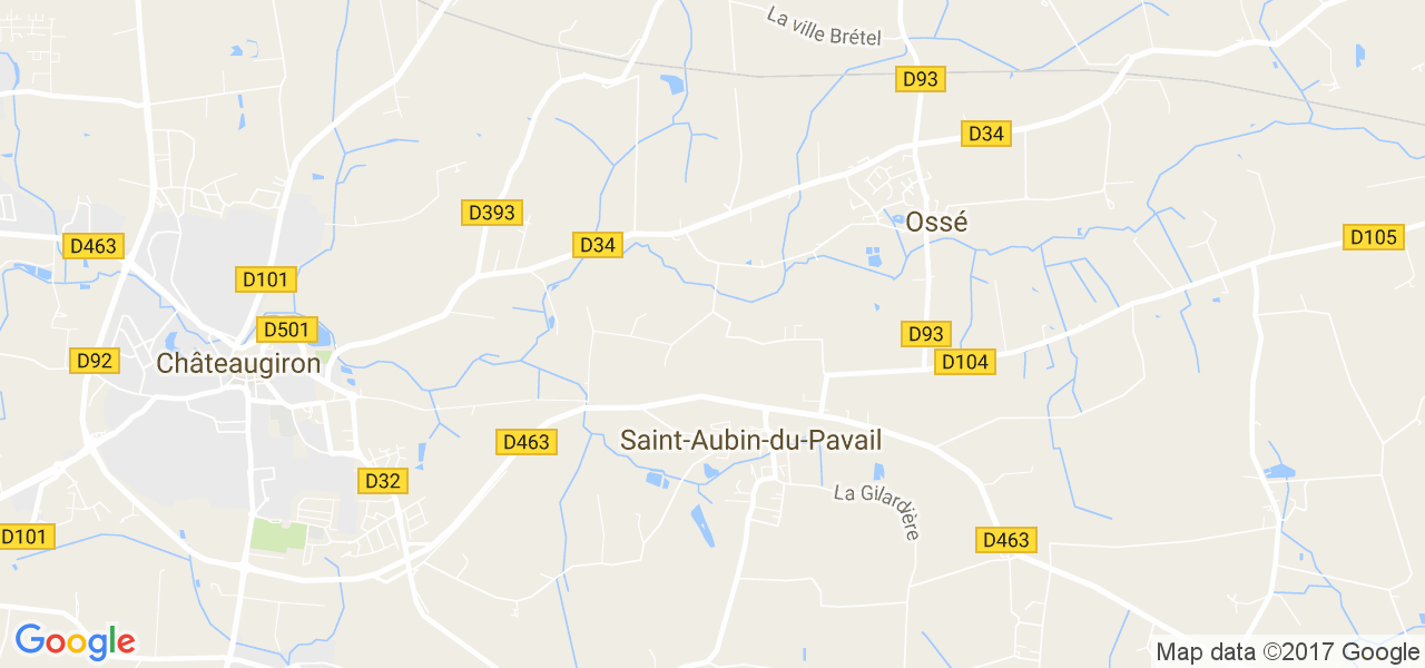 map de la ville de Saint-Aubin-du-Pavail