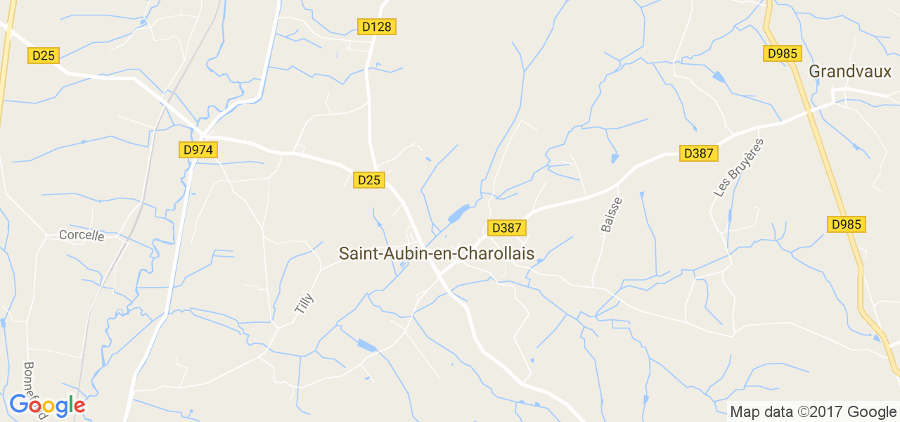 map de la ville de Saint-Aubin-en-Charollais