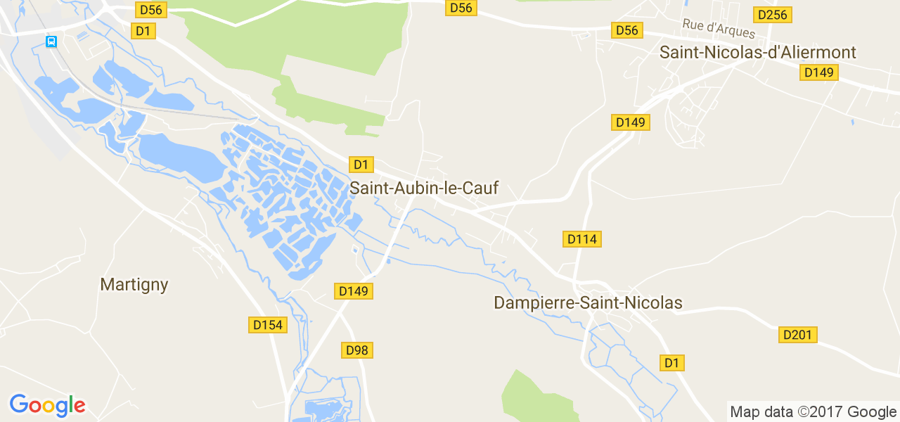 map de la ville de Saint-Aubin-le-Cauf