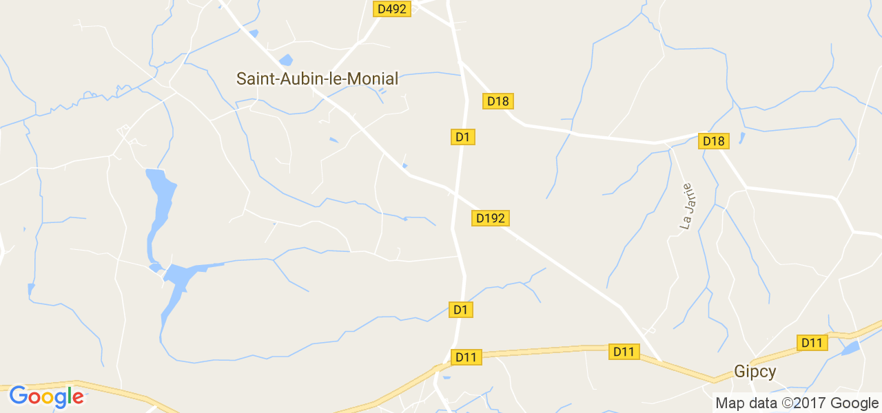 map de la ville de Saint-Aubin-le-Monial