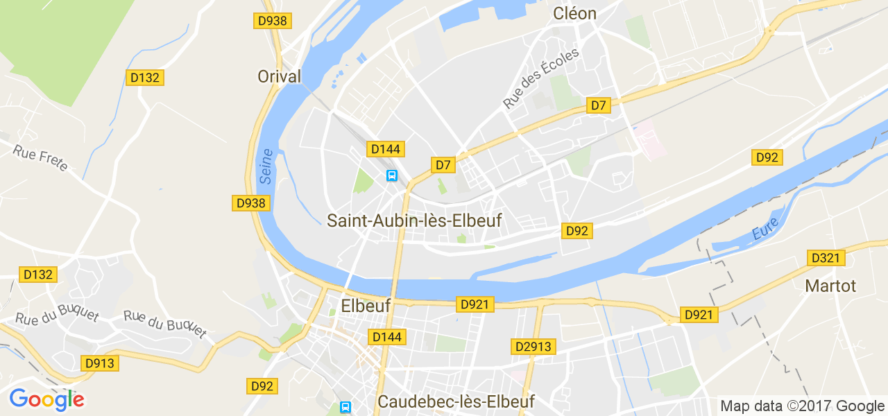 map de la ville de Saint-Aubin-lès-Elbeuf