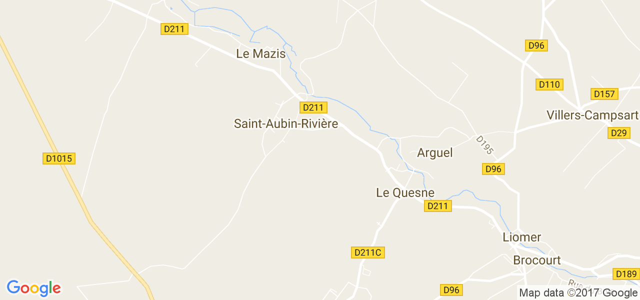 map de la ville de Saint-Aubin-Rivière