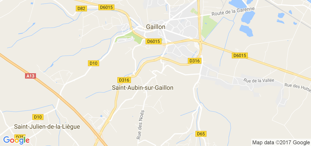 map de la ville de Saint-Aubin-sur-Gaillon