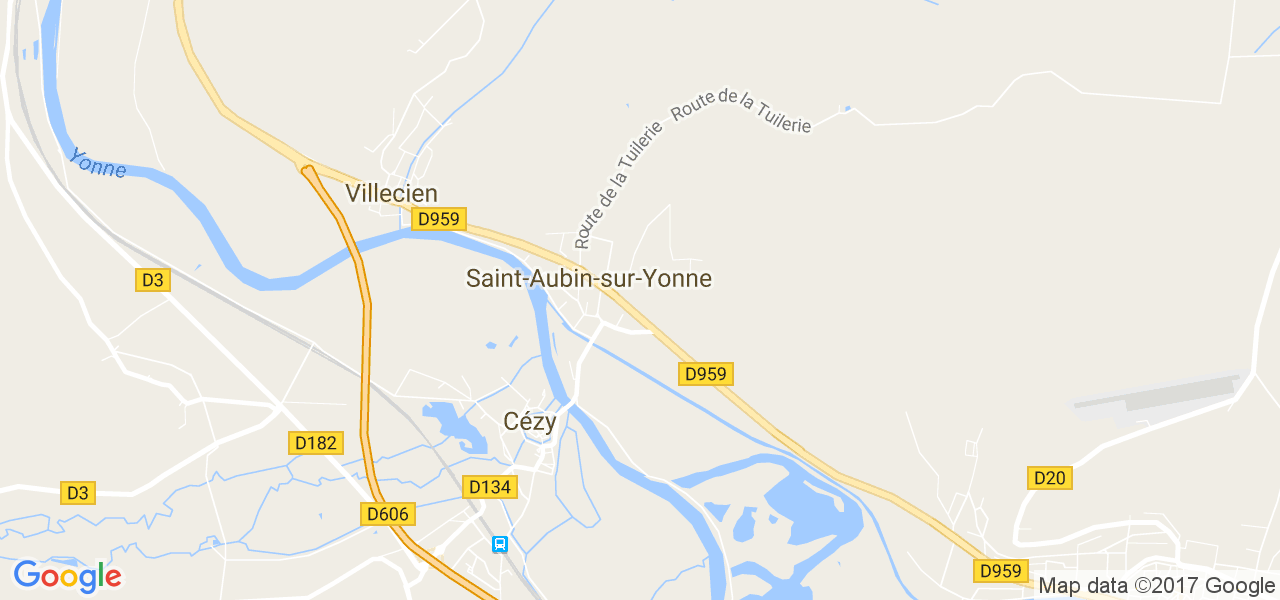 map de la ville de Saint-Aubin-sur-Yonne