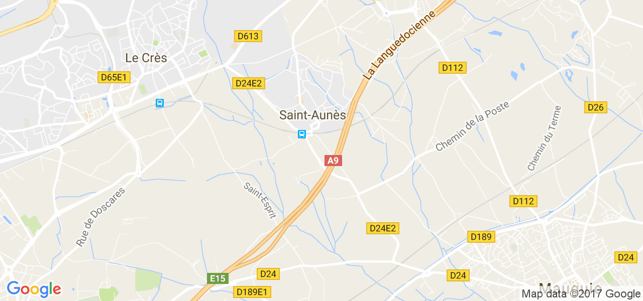 map de la ville de Saint-Aunès