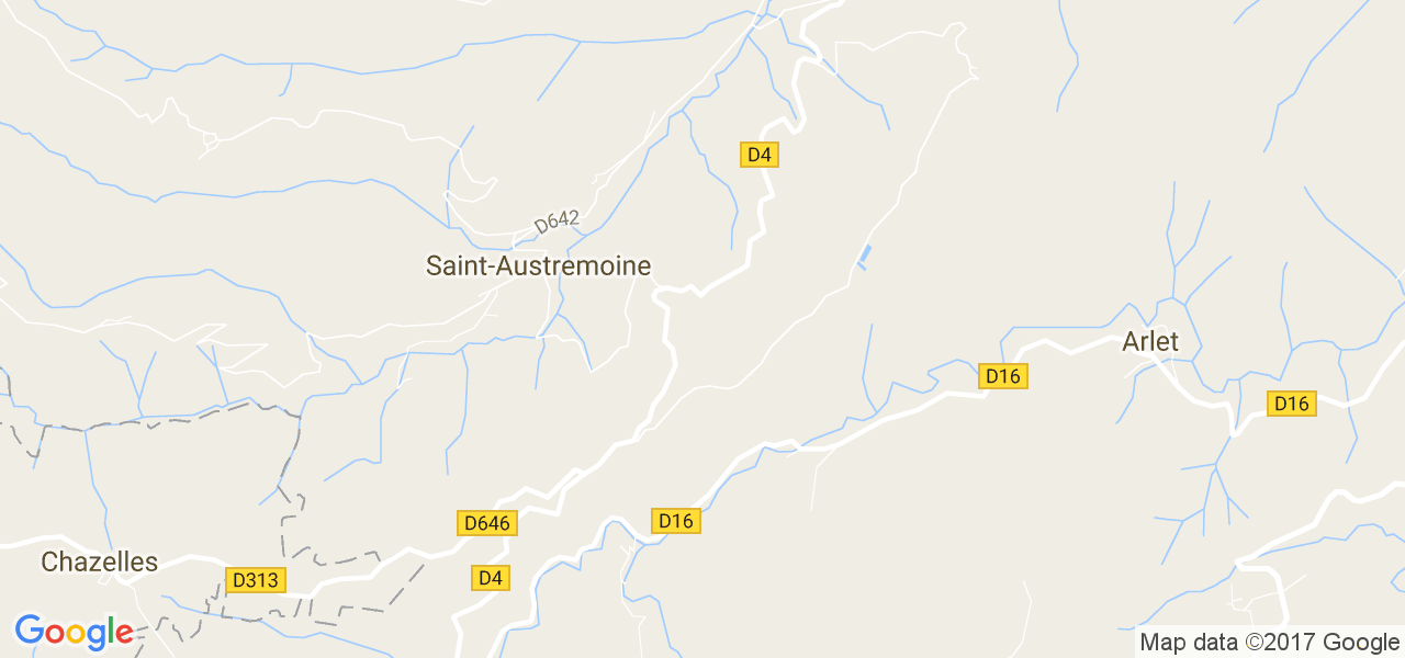 map de la ville de Saint-Austremoine