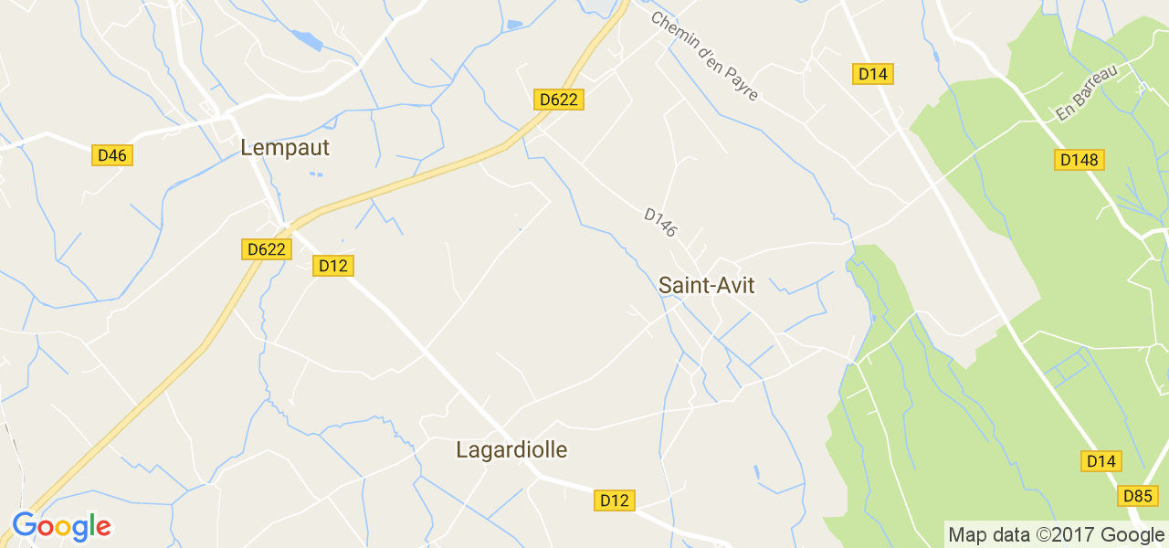 map de la ville de Saint-Avit