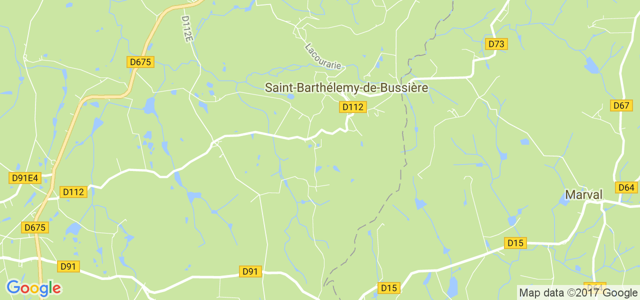 map de la ville de Saint-Barthélemy-de-Bussière