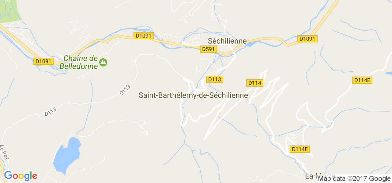 map de la ville de Saint-Barthélemy-de-Séchilienne