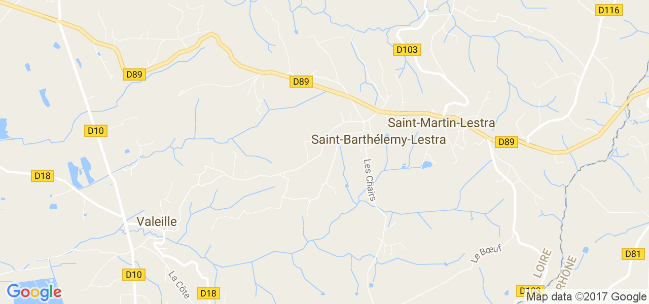 map de la ville de Saint-Barthélemy-Lestra