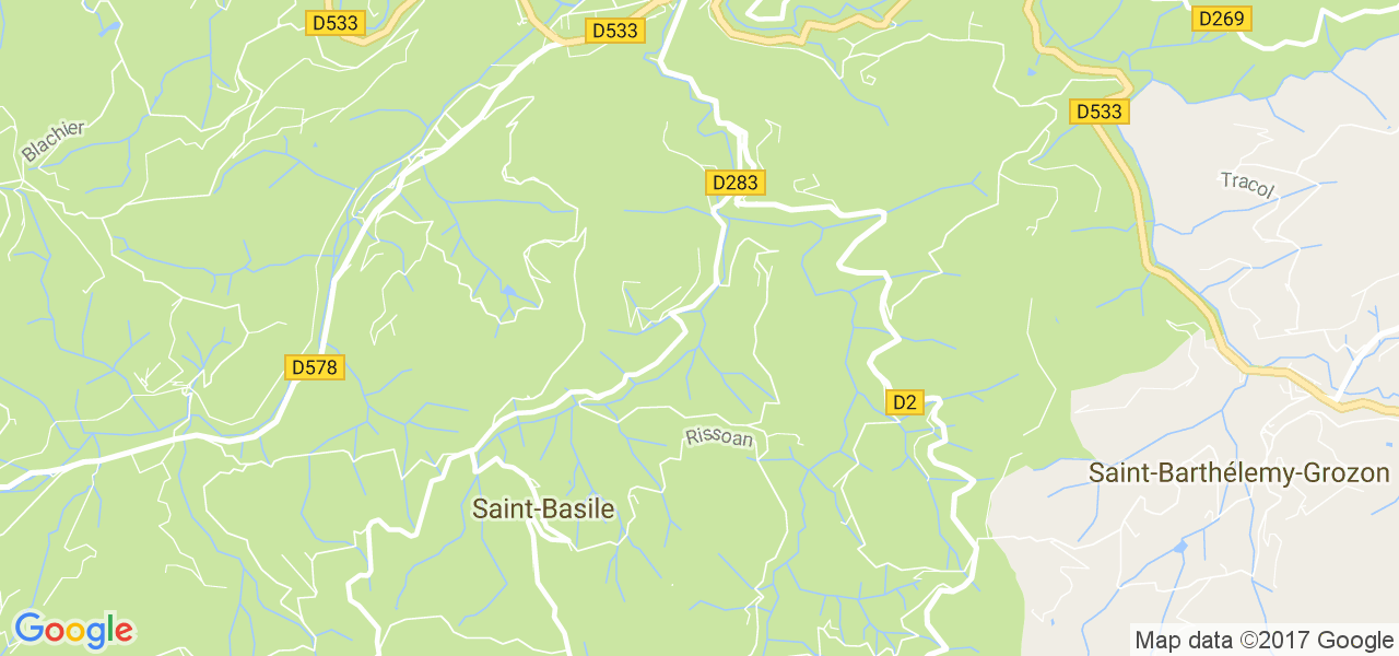 map de la ville de Saint-Basile