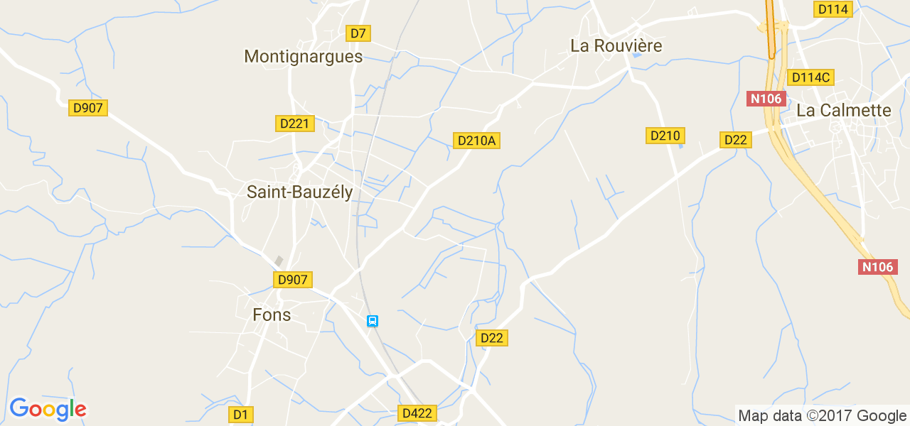 map de la ville de Saint-Bauzély