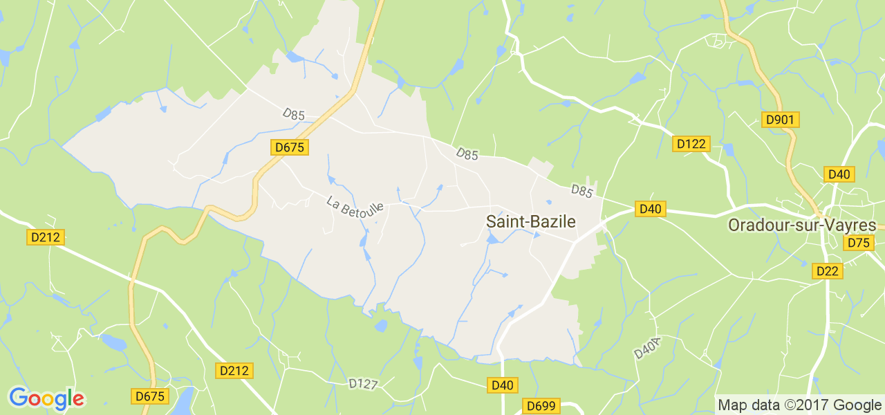 map de la ville de Saint-Bazile