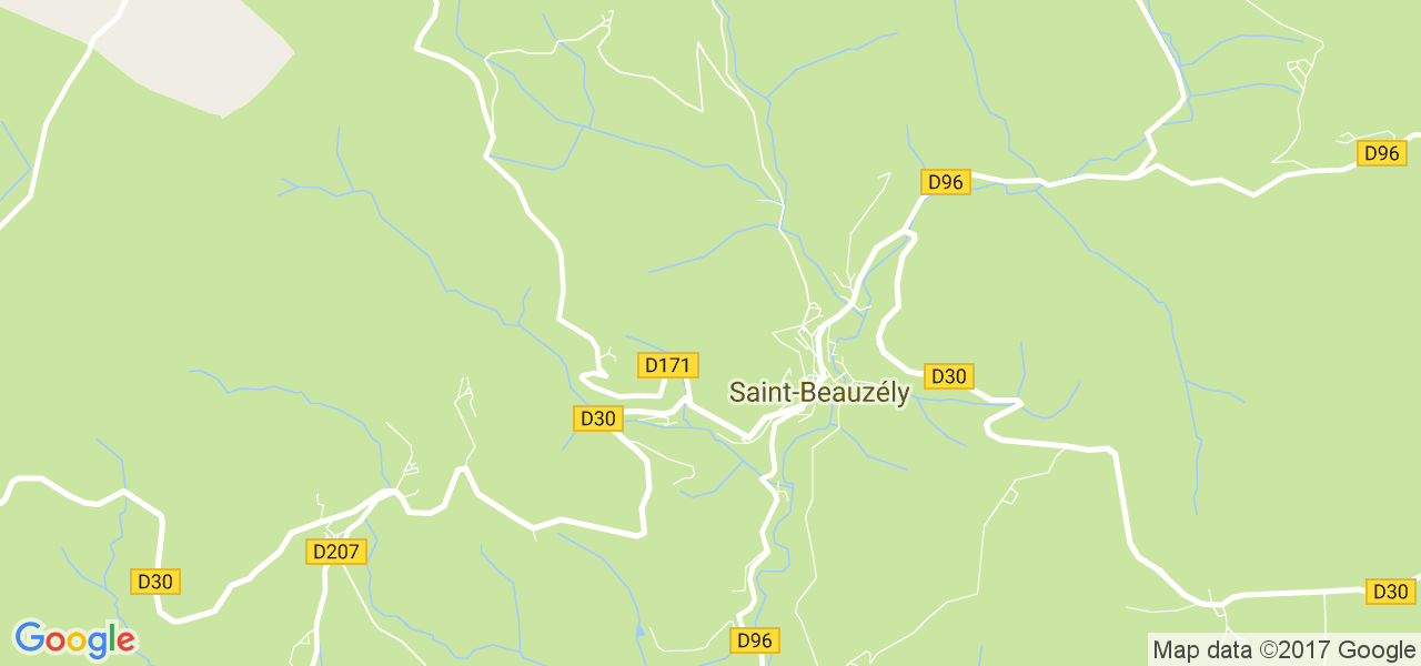 map de la ville de Saint-Beauzély