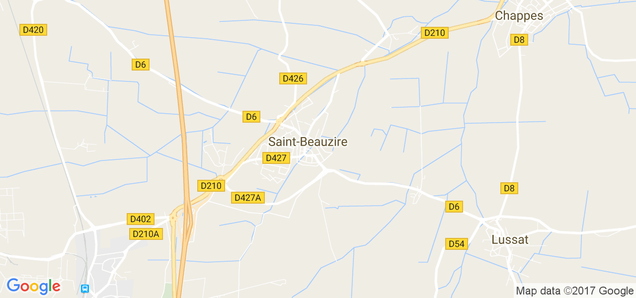 map de la ville de Saint-Beauzire