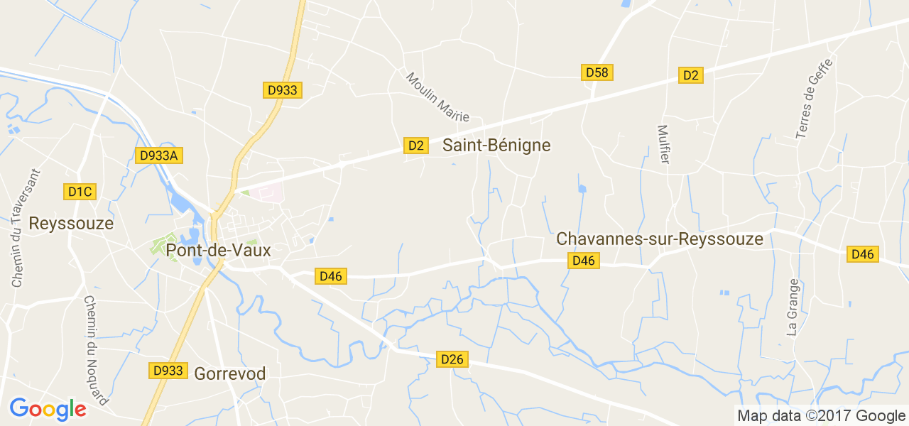 map de la ville de Saint-Bénigne