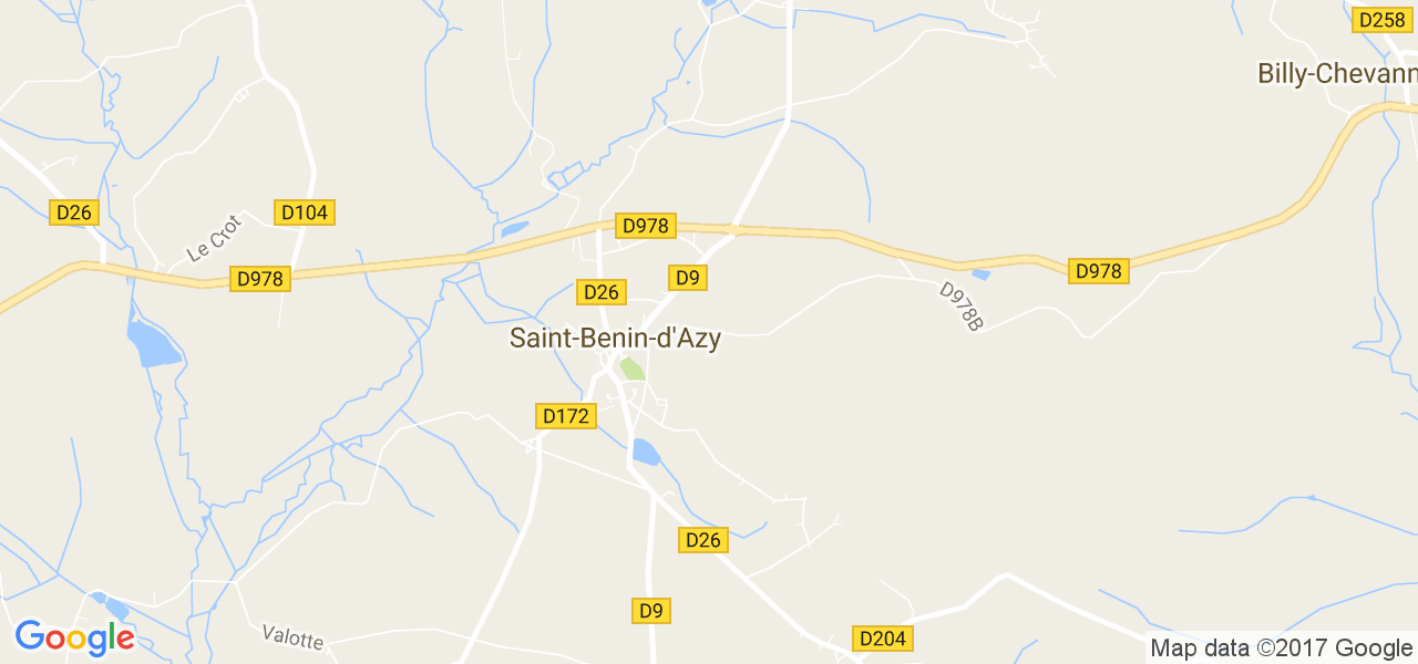 map de la ville de Saint-Benin-d'Azy